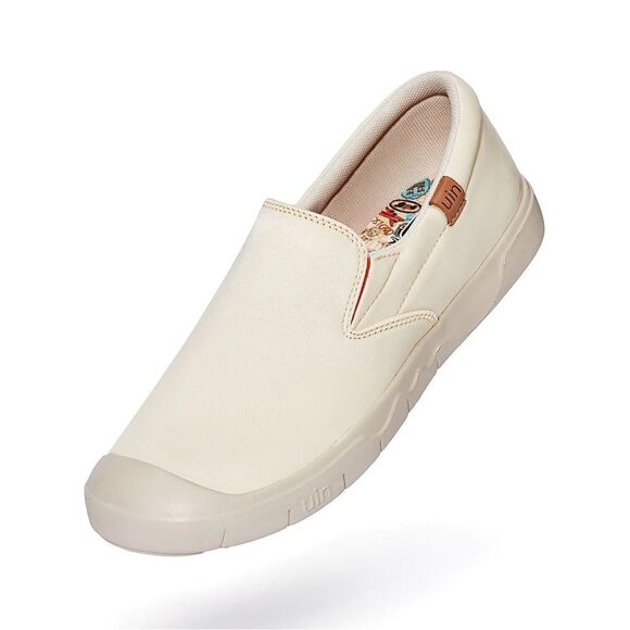 UIN Men's Sneakers Walking Casual Slip Ons Loafers (Oat Milk Silk Cadiz I) - Picture 5 of 9